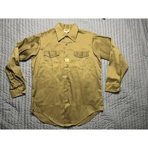NEW Vintage Tuf Nut Button Down Work Shirt Men's Size 16 Regular USA Made Green